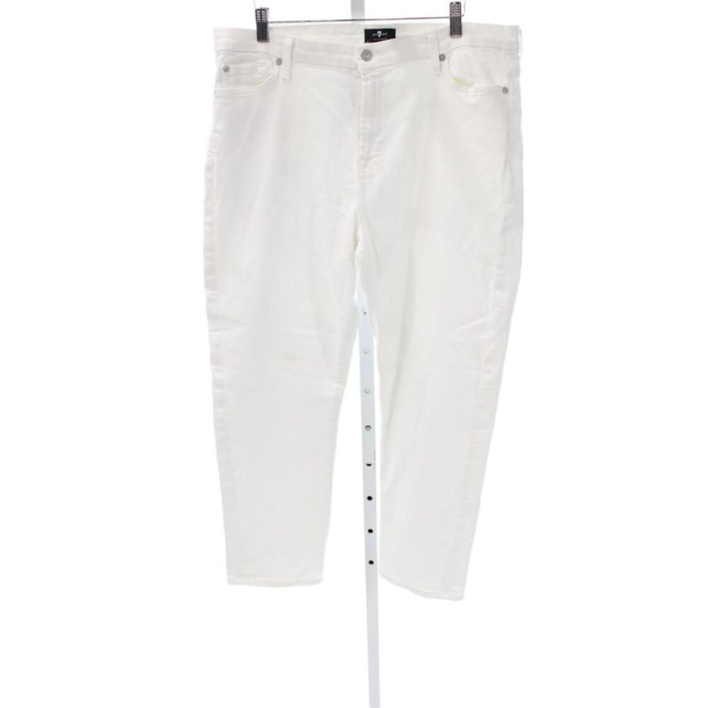 7 For All Mankind Womens Straight High Rise White Jeans Size 34